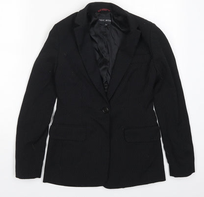 Next Womens Black Polka Dot Polyester Jacket Suit Jacket Size 6