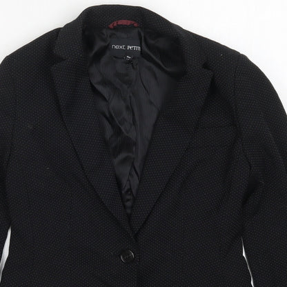 Next Womens Black Polka Dot Polyester Jacket Suit Jacket Size 6
