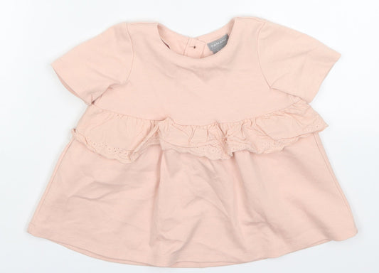 Tahari Girls Pink  Cotton A-Line  Size 2 Years  Round Neck Button