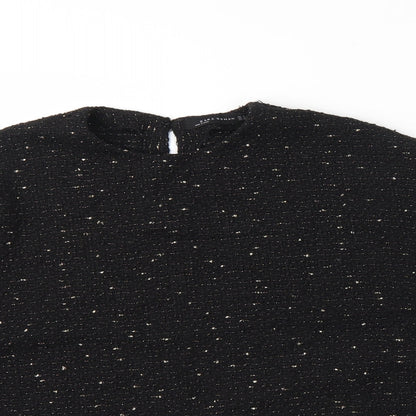 Zara Womens Black Round Neck  Polyester Pullover Jumper Size M