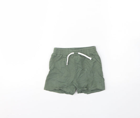 Primark Baby Green  Cotton Cropped Trousers Size 12 Months  Drawstring