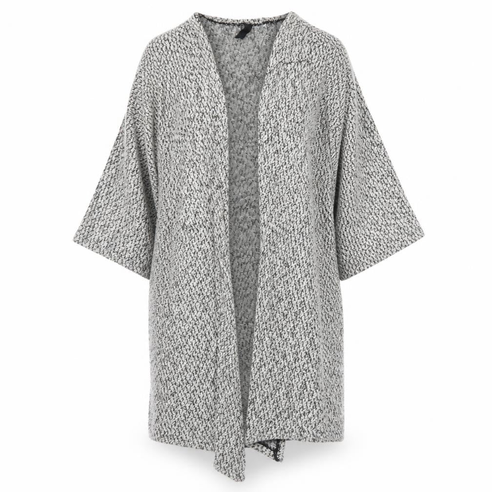H&M Womens White V-Neck Herringbone Cotton Cardigan Jumper Size M