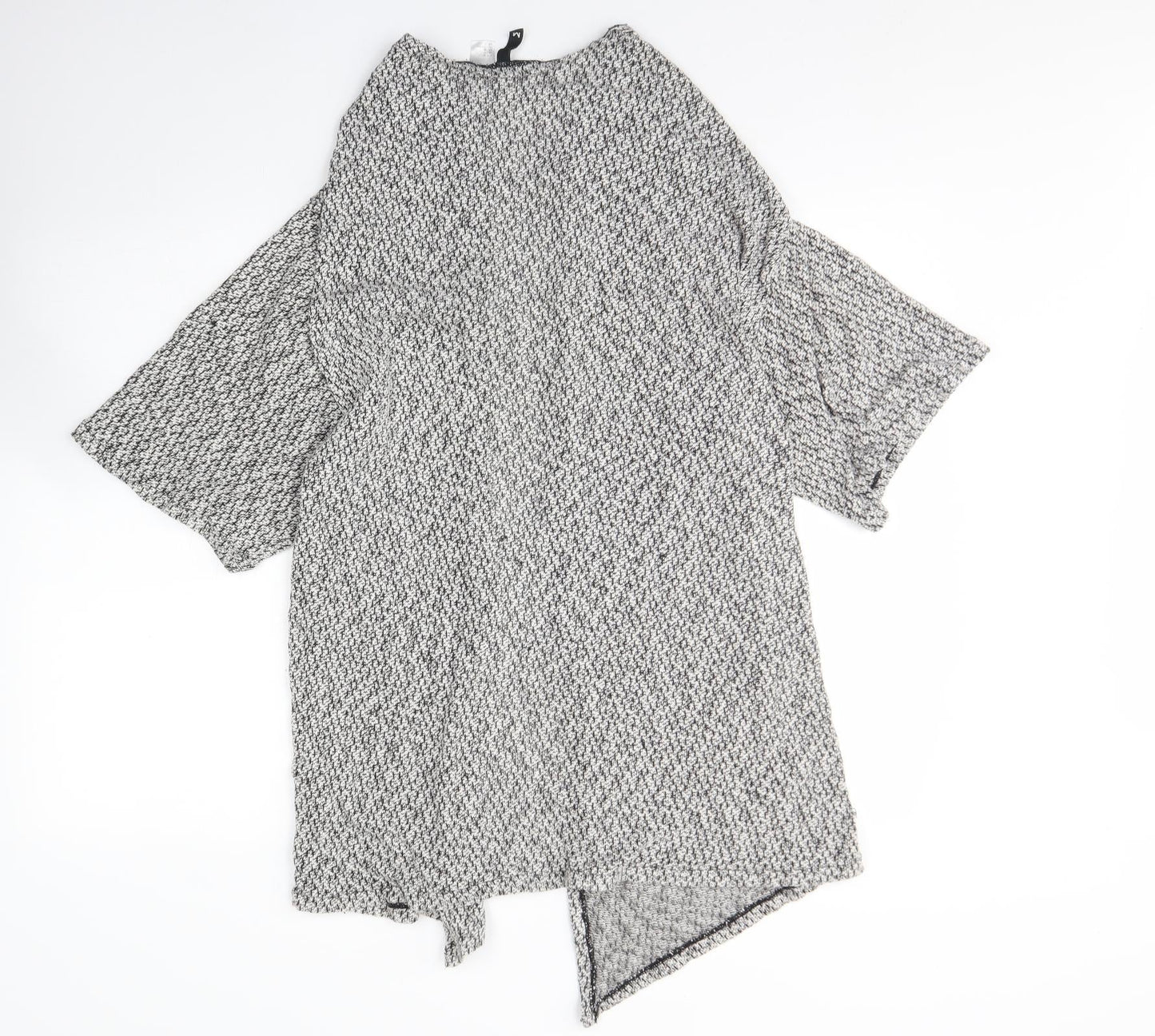 H&M Womens White V-Neck Herringbone Cotton Cardigan Jumper Size M