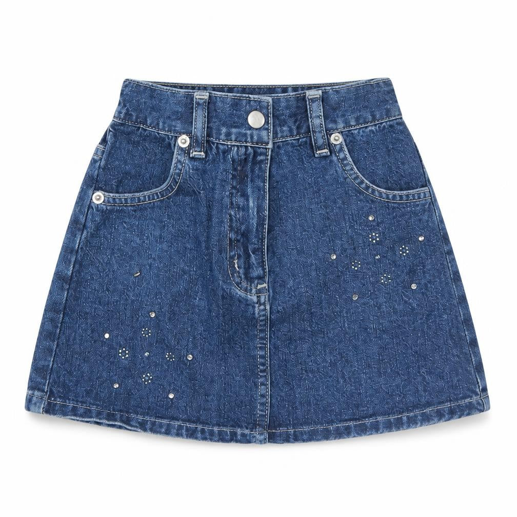 Xceed Girls Blue  Cotton Mini Skirt Size 3 Years  Regular Button