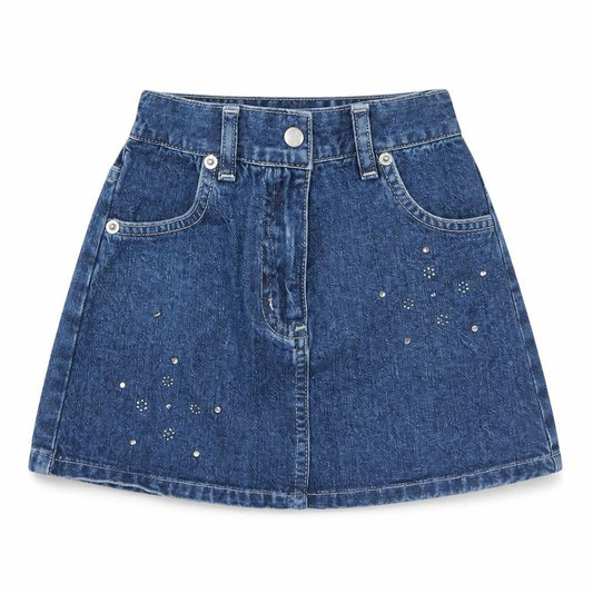 Xceed Girls Blue  Cotton Mini Skirt Size 3 Years  Regular Button