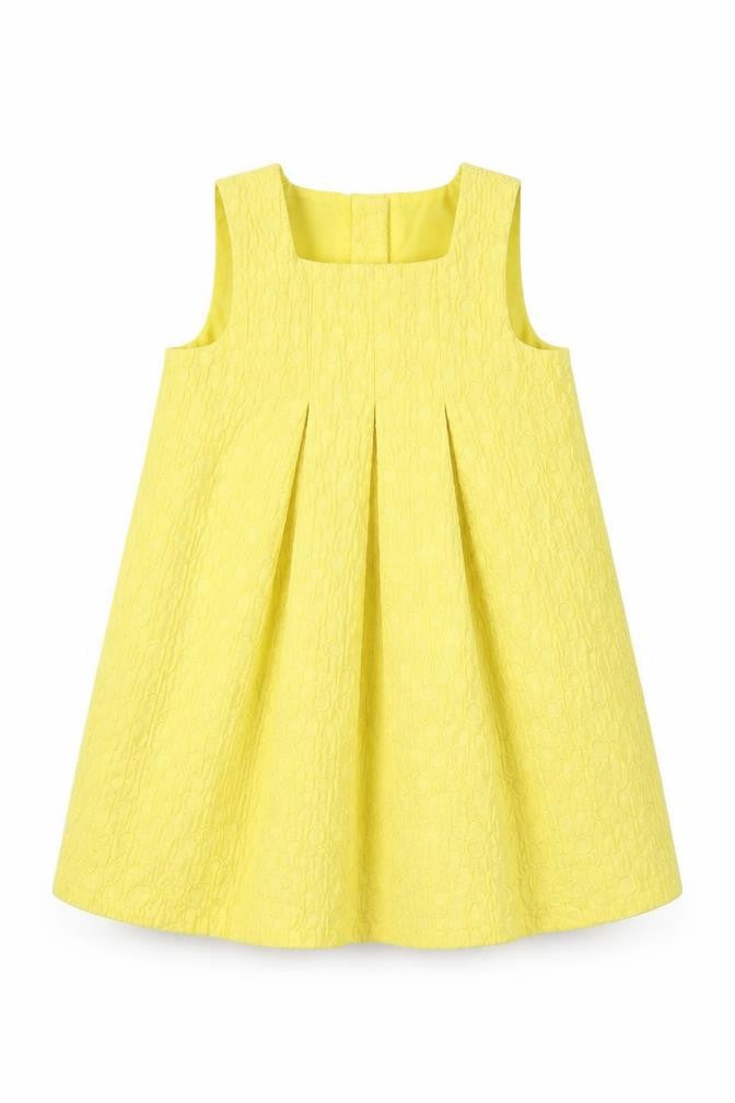 NEXT Girls Yellow  Cotton Shift  Size 12 Months  Round Neck