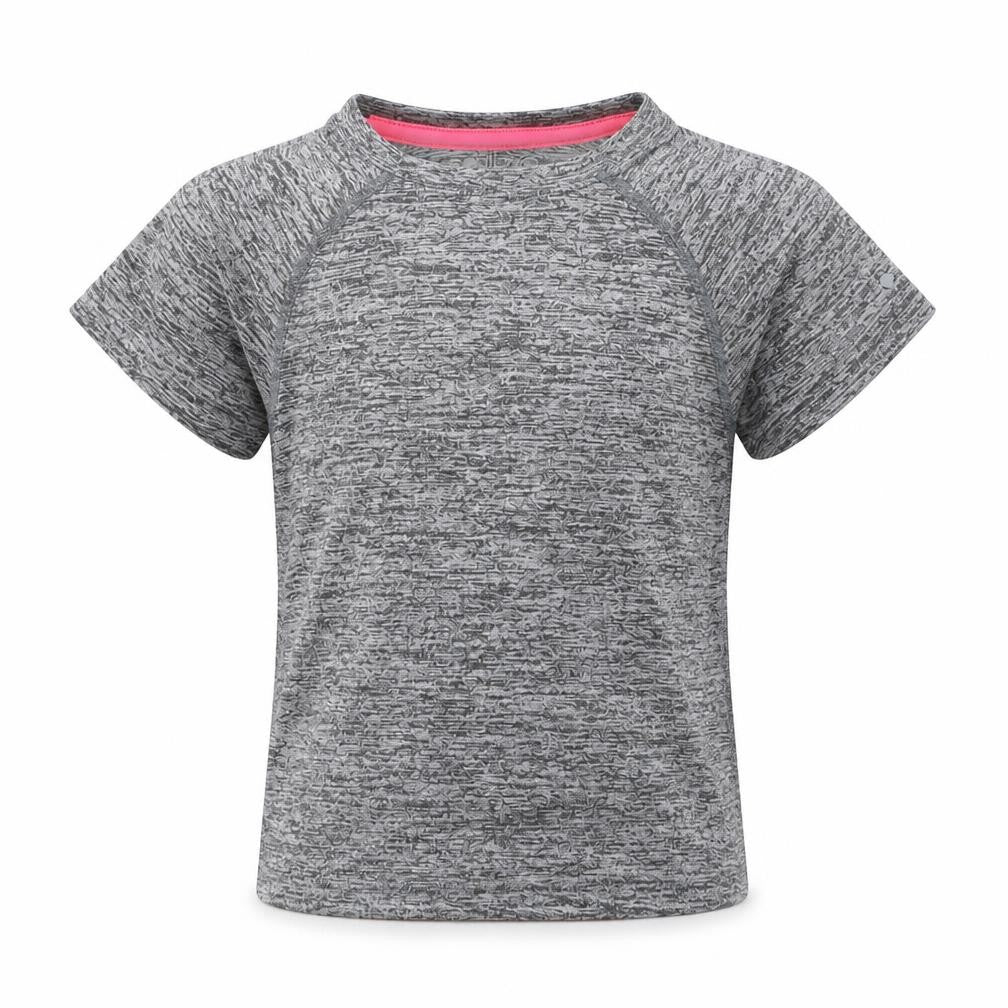 Matalan Girls Grey  Polyester Basic T-Shirt Size 4 Years Round Neck
