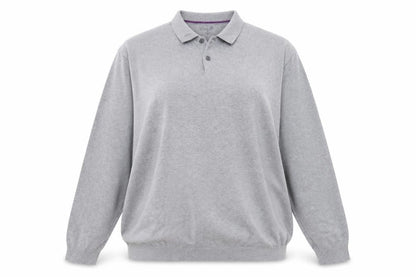 Next Womens Grey Collared  Cotton Henley Jumper Size 2XL