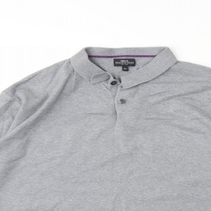 Next Womens Grey Collared  Cotton Henley Jumper Size 2XL