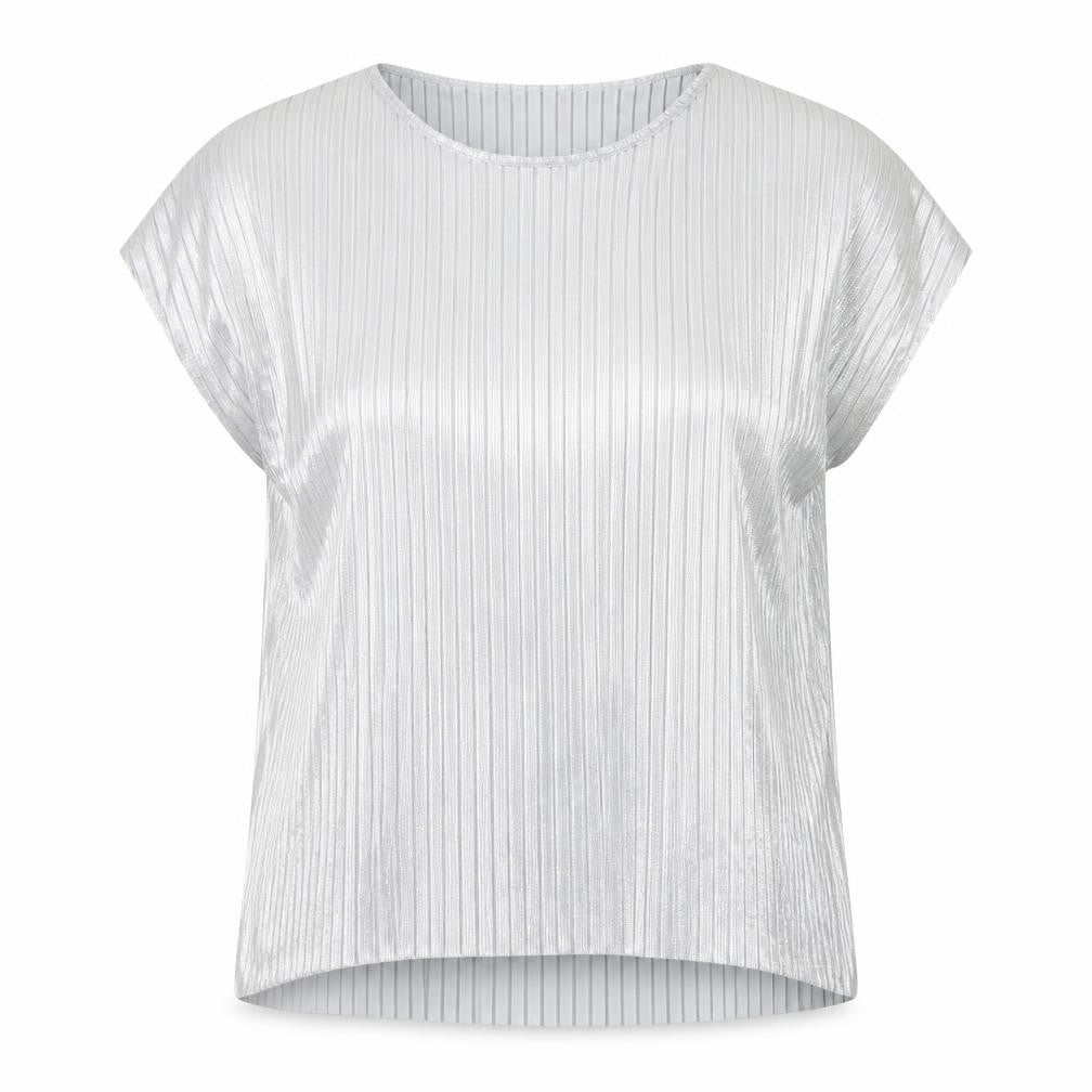 Apricot Womens Silver  Polyester Basic Blouse Size 10 Round Neck