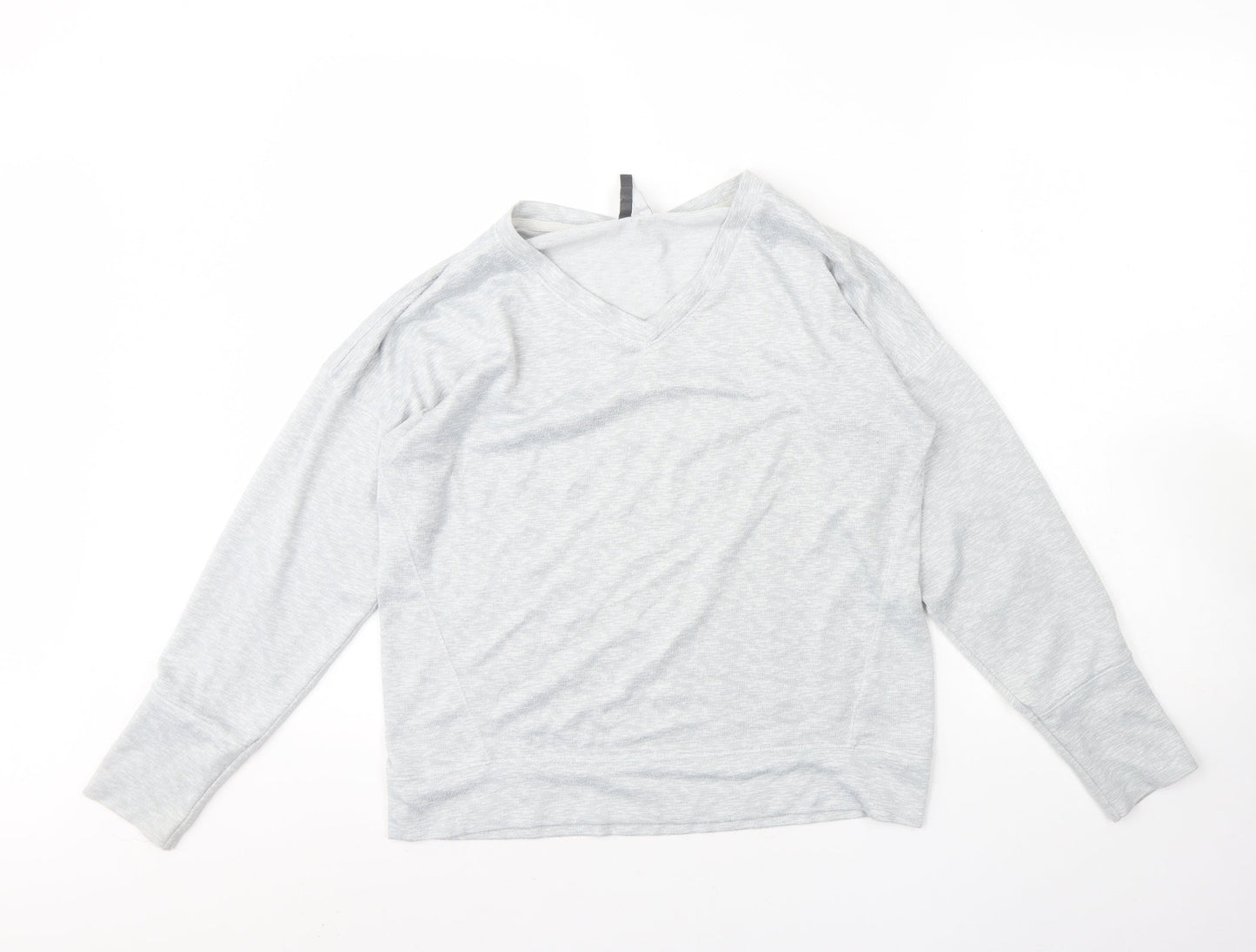 Jaclyn Intimates Womens Grey V-Neck  Polyester Pullover Jumper Size M