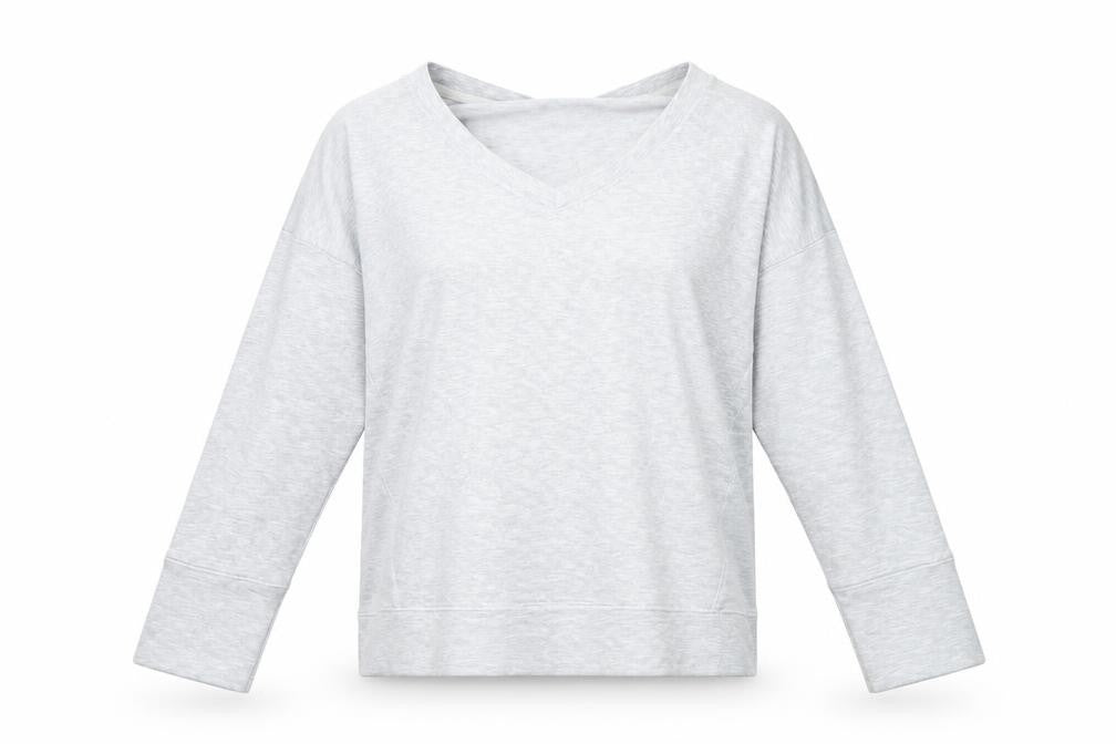 Jaclyn Intimates Womens Grey V-Neck  Polyester Pullover Jumper Size M