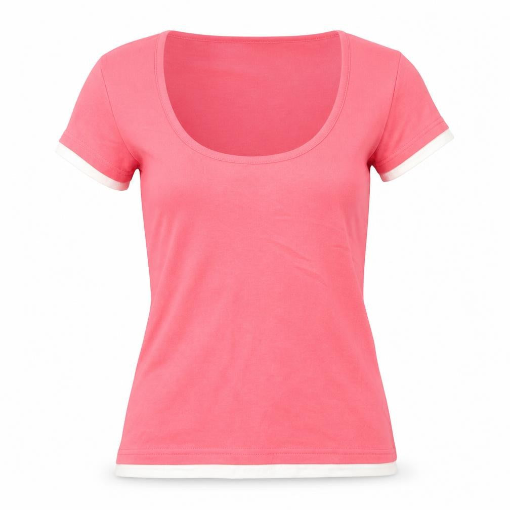 Editions  Womens Pink  Cotton Basic Blouse Size 12 Round Neck