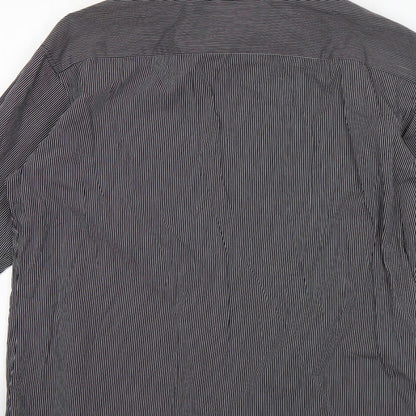 Marks & Spencer Mens Multicoloured Striped Cotton  Button-Up Size M Collared