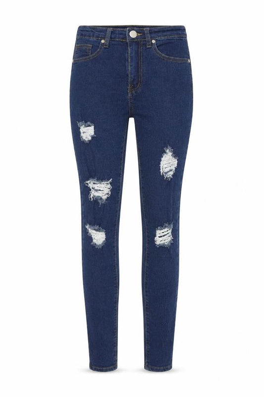 Boohoo Womens Blue  Cotton Skinny Jeans Size 6 L27 in Regular