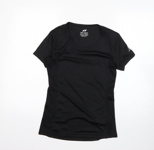 PRO TOUCH Womens Black  100% Polyester Basic T-Shirt Size 8 Round Neck