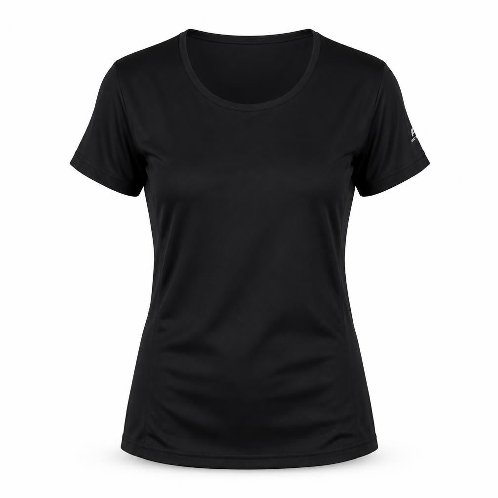 PRO TOUCH Womens Black  100% Polyester Basic T-Shirt Size 8 Round Neck