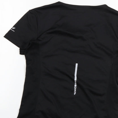 PRO TOUCH Womens Black  100% Polyester Basic T-Shirt Size 8 Round Neck