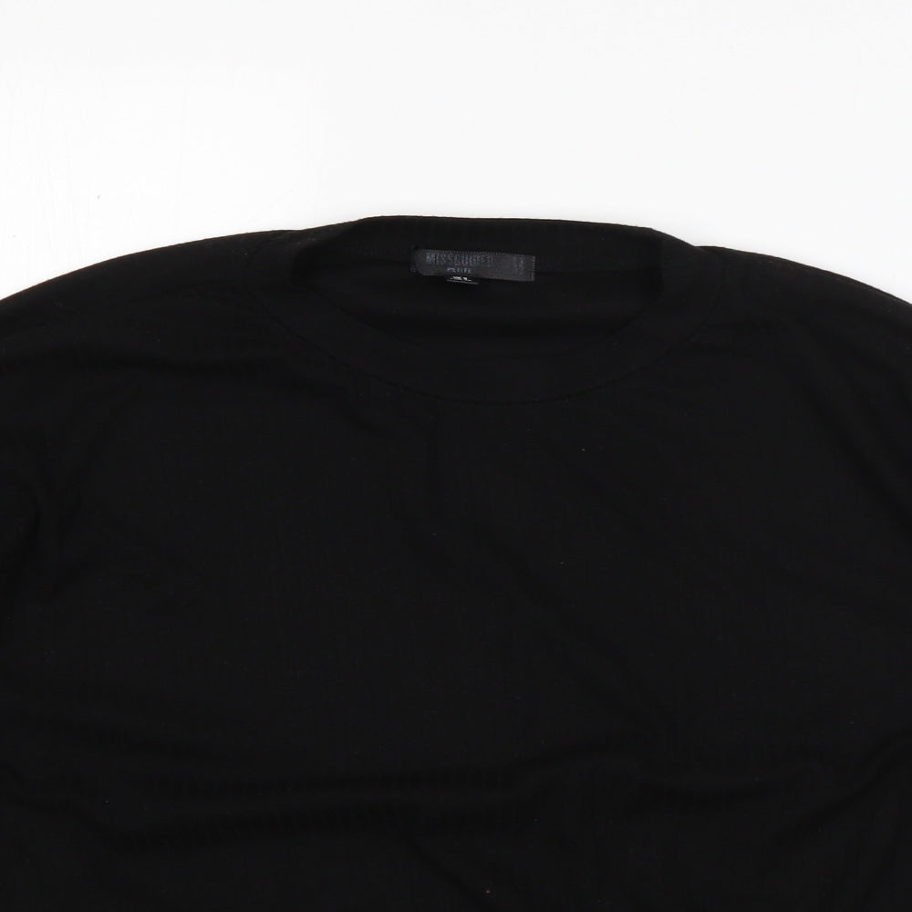 Missguided Womens Black Round Neck  Polyester Pullover Jumper Size 8