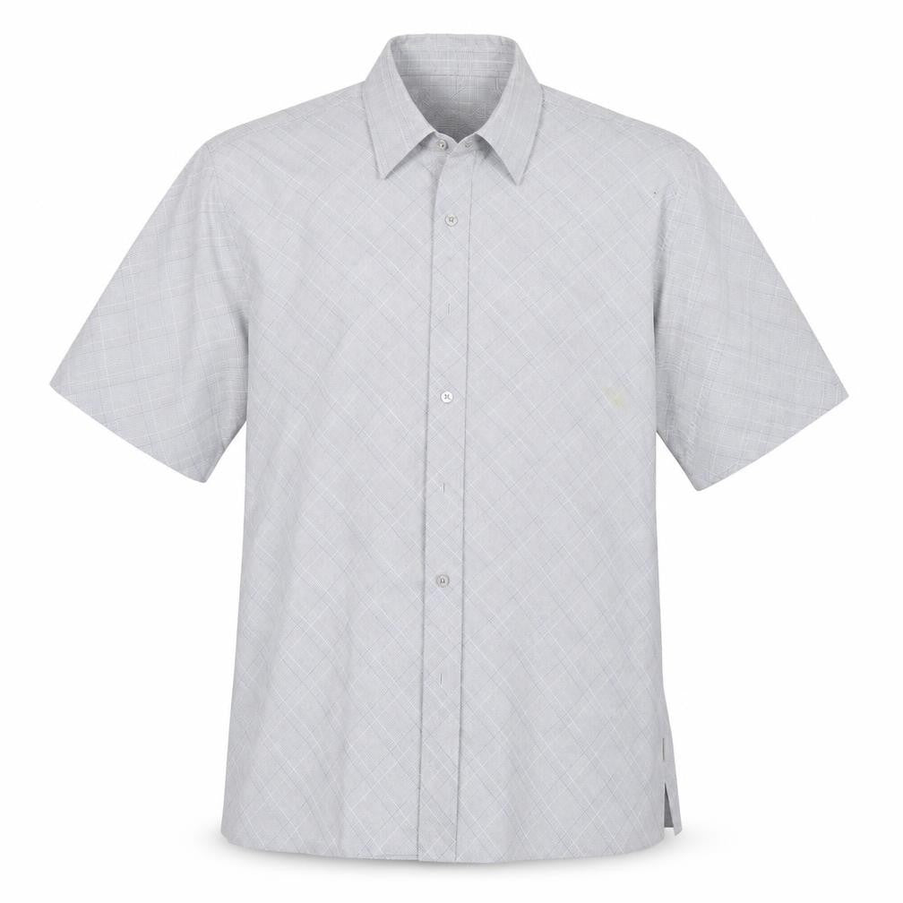 Lee Cooper Mens Grey Check Viscose  Button-Up Size L Collared