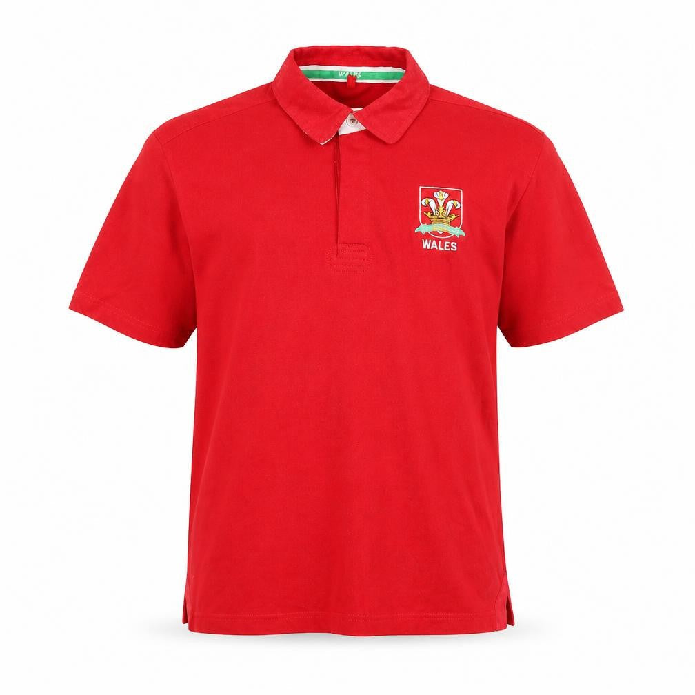 Wales Mens Red  100% Cotton  Polo Size L Collared  - wales