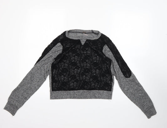 Preworn Womens Grey Round Neck  Cotton Pullover Jumper Size M