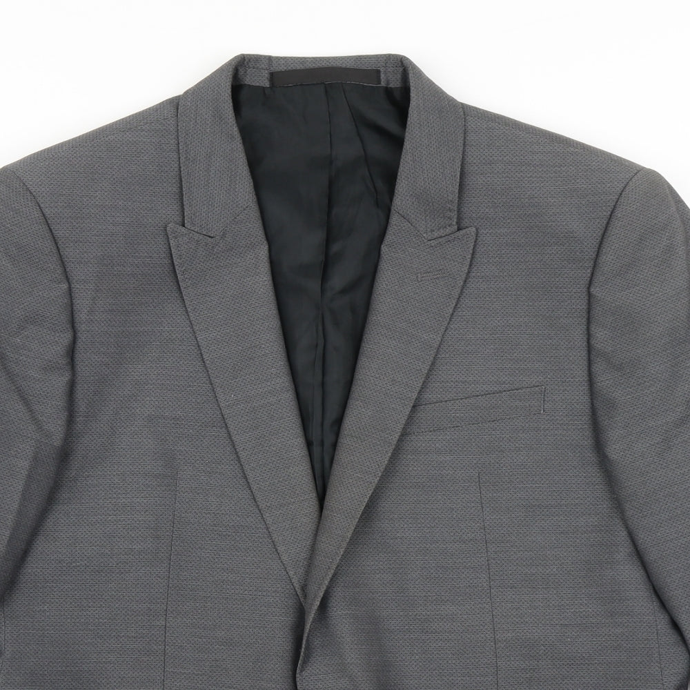 Topman Mens Grey  Polyester Jacket Blazer Size 42