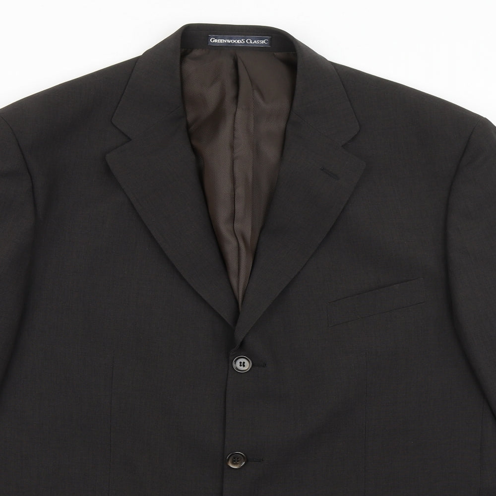 Greenwoods Mens Brown  Polyester Jacket Blazer Size 44