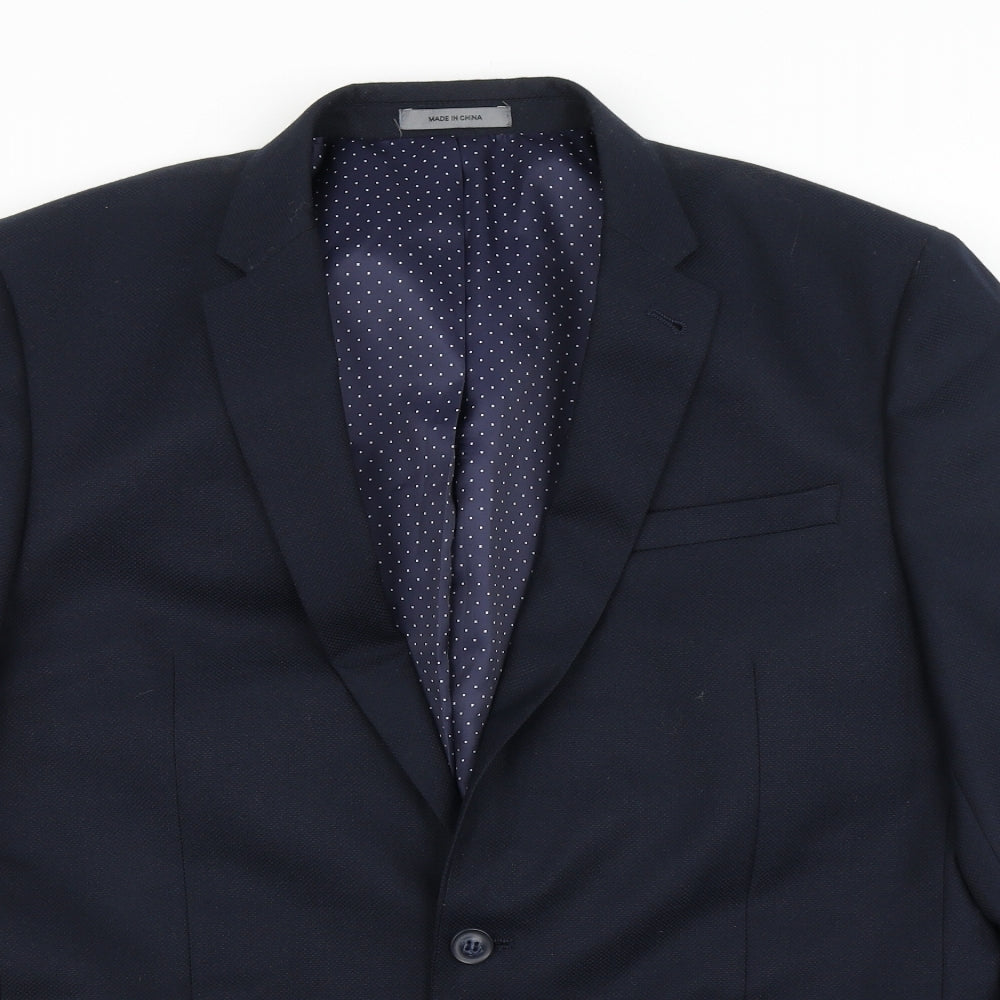 Cedar Wood State Mens Blue  Polyester Jacket Blazer Size 42