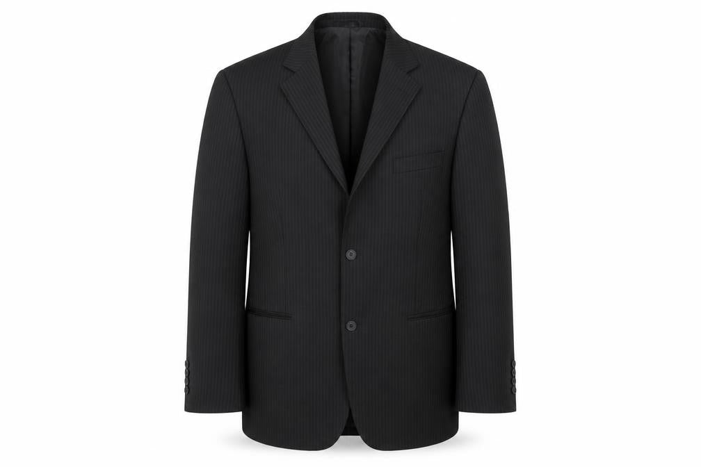 Taylor & Wright Mens Black Striped Polyester Jacket Blazer Size 42