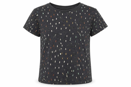 hullabaloo Girls Grey Polka Dot Cotton Basic T-Shirt Size 5-6 Years Crew Neck Pullover