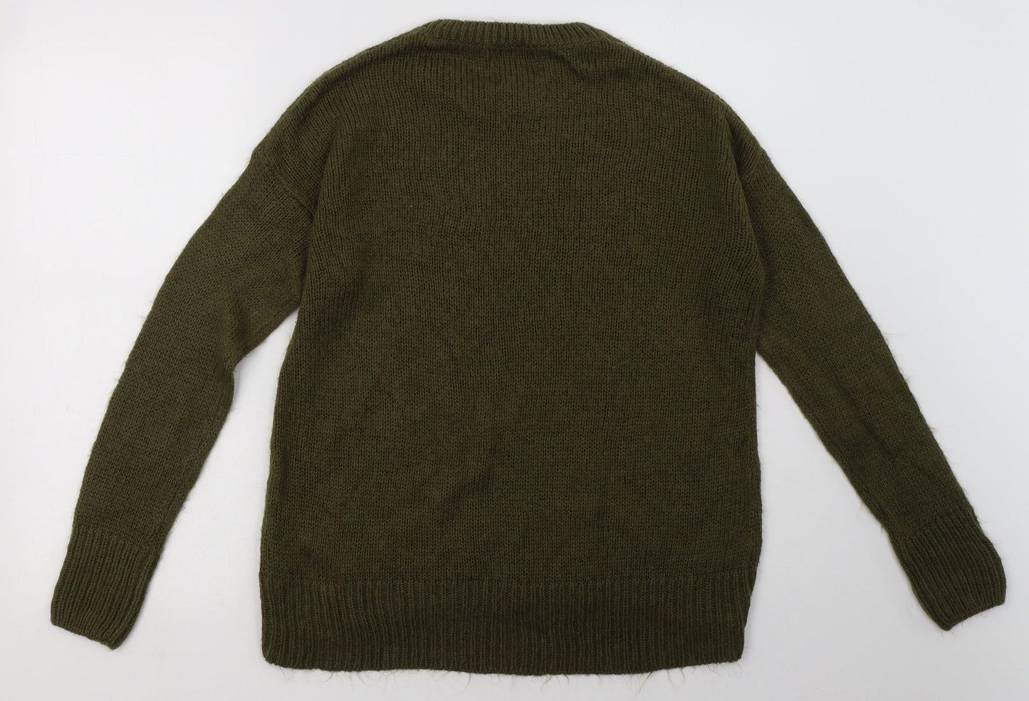New Look Womens Green  Acrylic Pullover Sweatshirt Size S  Pullover