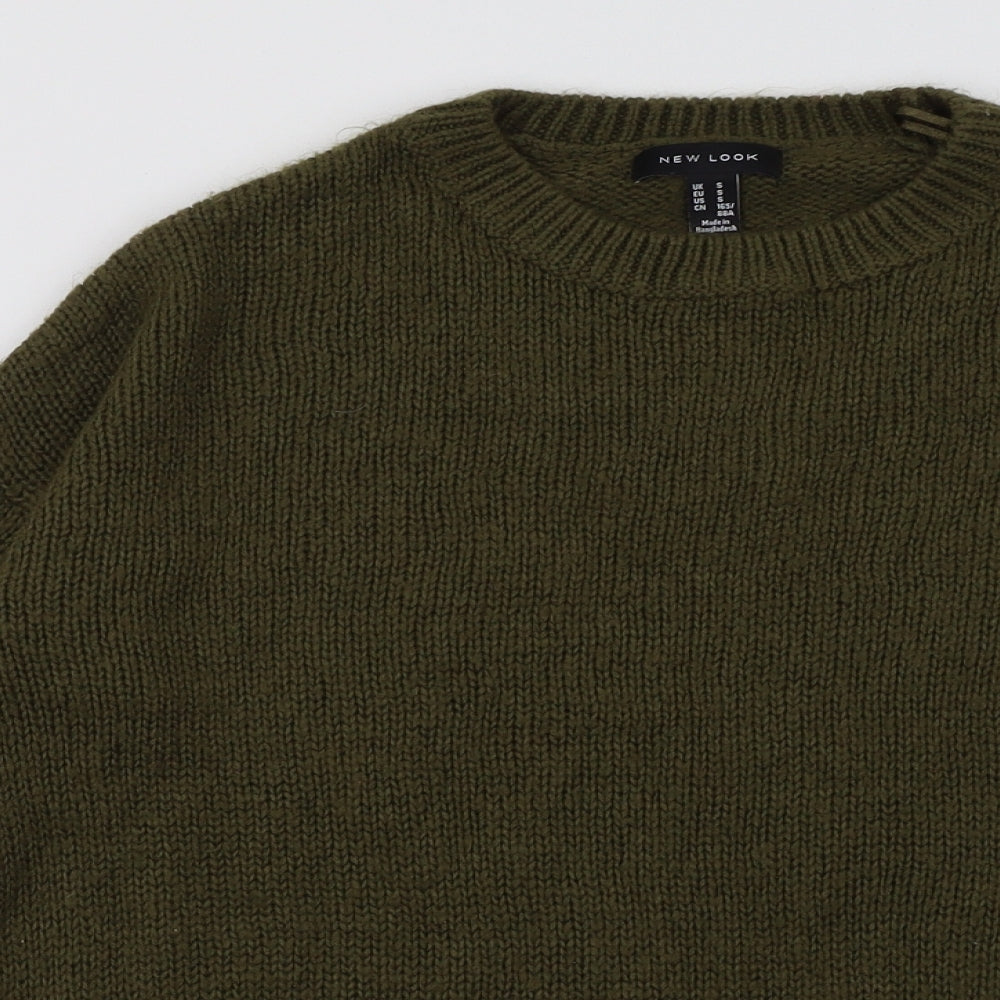 New Look Womens Green  Acrylic Pullover Sweatshirt Size S  Pullover