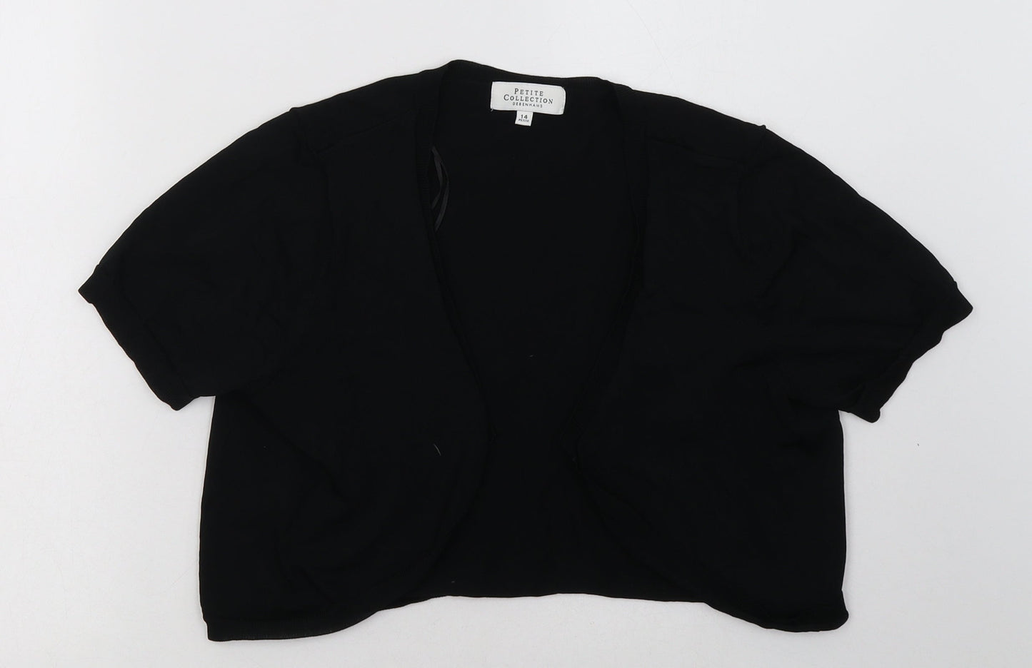 Debenhams Womens Black V-Neck  Viscose Cardigan Jumper Size 14