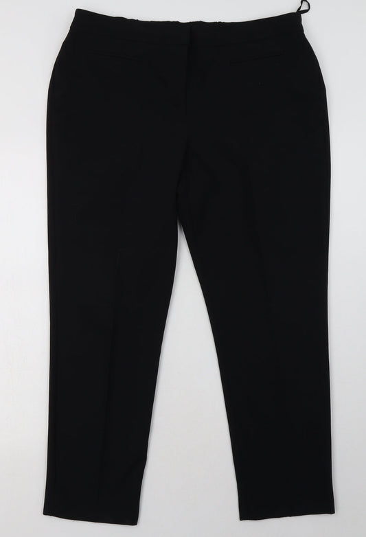 bonmarch Womens Black  Polyester Trousers  Size 16 L30 in Regular Hook & Eye