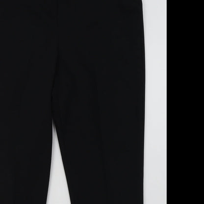 Bonmarché Womens Black Polyester Trousers Size 16 L30 in Regular Hook & Eye