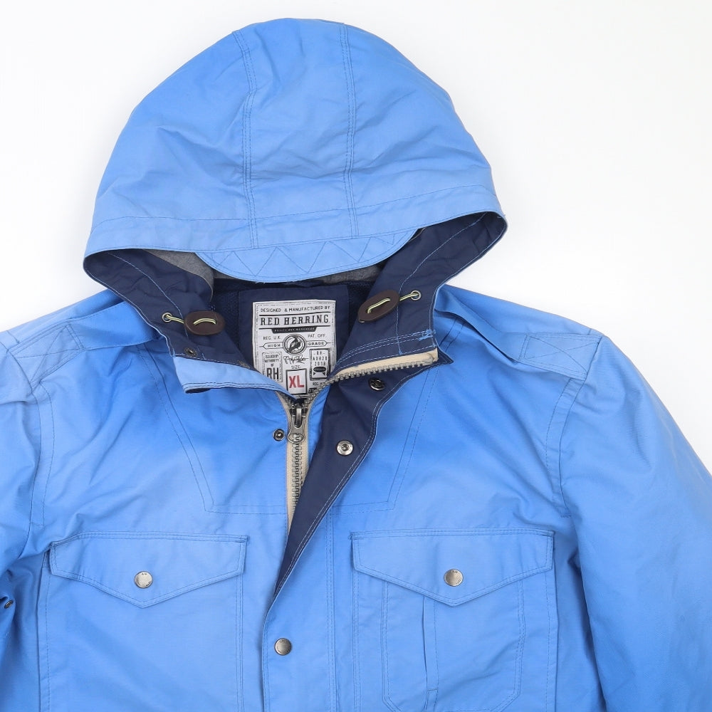 Red Herring Womens Blue   Rain Coat Coat Size XL  Zip