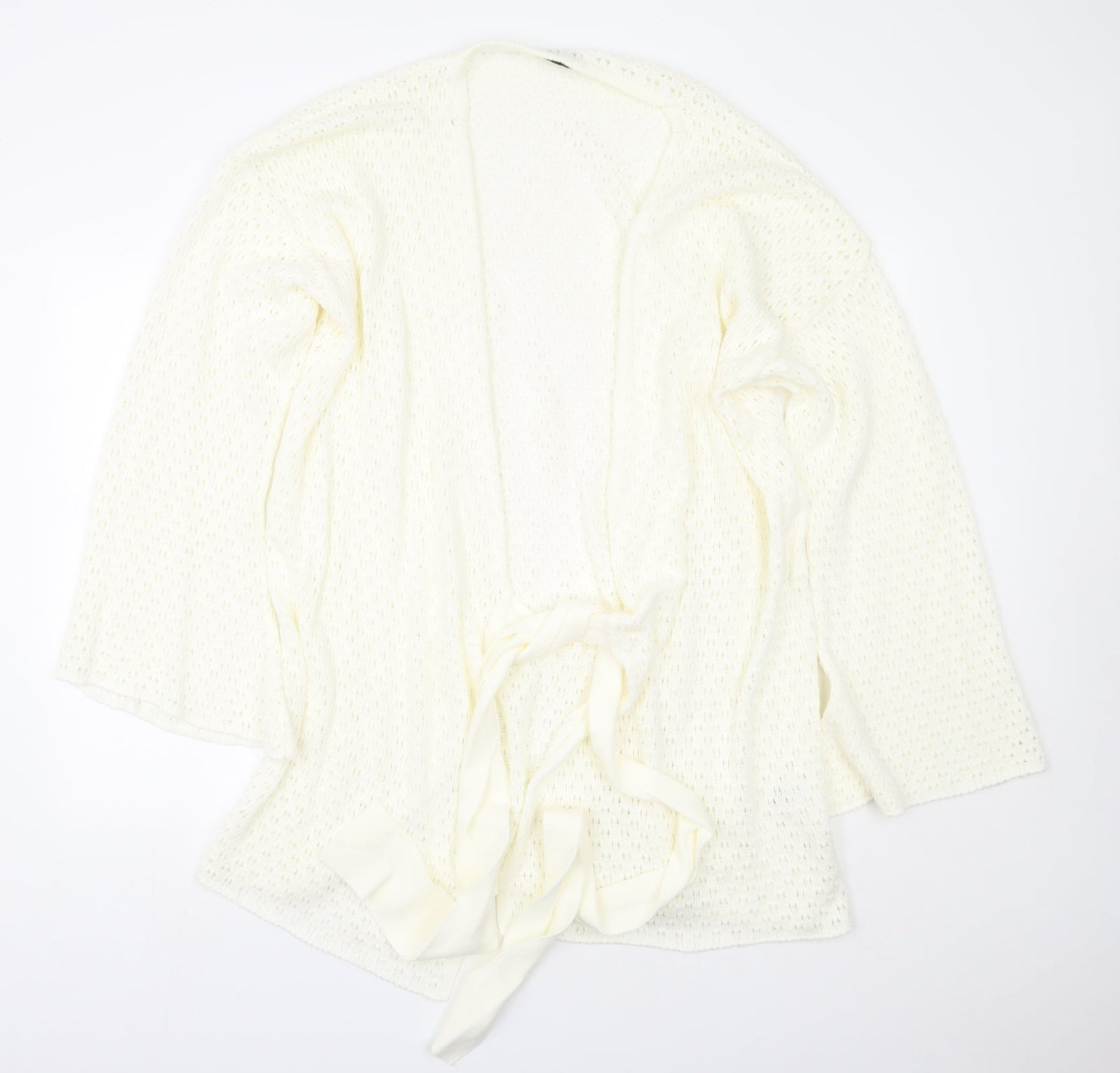 In the Style Womens Beige Scoop Neck  Acrylic Cardigan Jumper Size 12