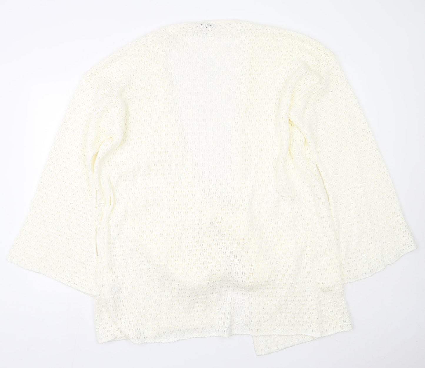 In the Style Womens Beige Scoop Neck  Acrylic Cardigan Jumper Size 12