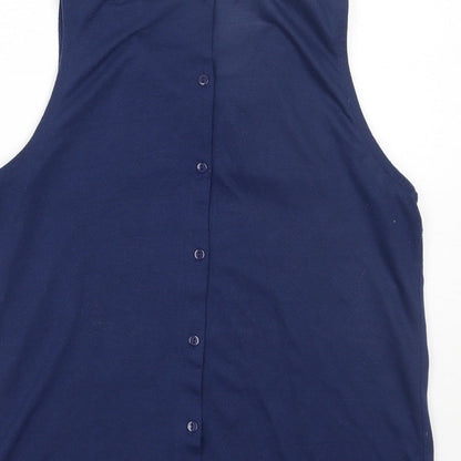 Preloved Internacionale Womens Blue  Polyester Basic Tank Size 10 Collared - Label