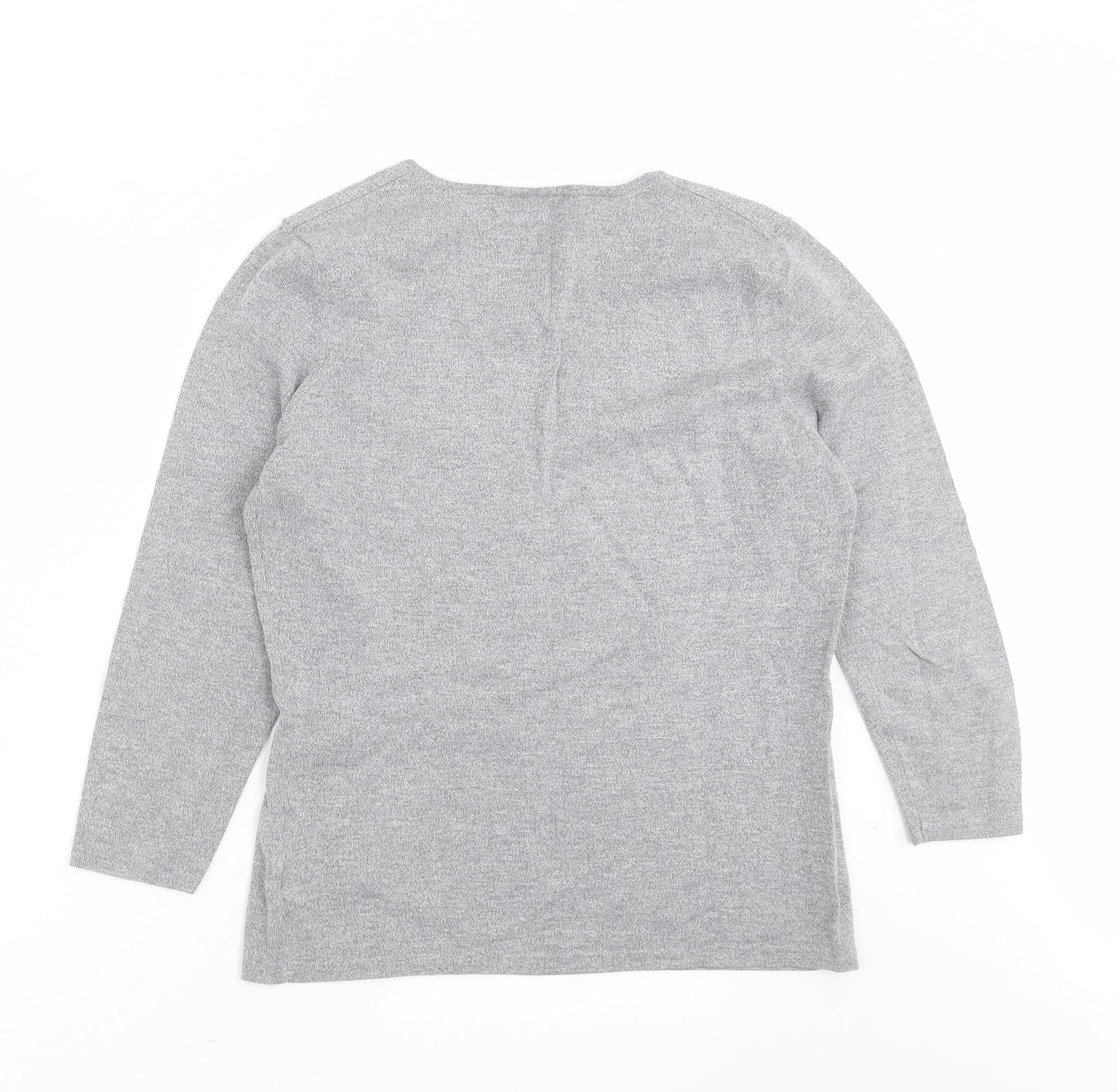 Principles Womens Grey V-Neck  Viscose Pullover Jumper Size 14