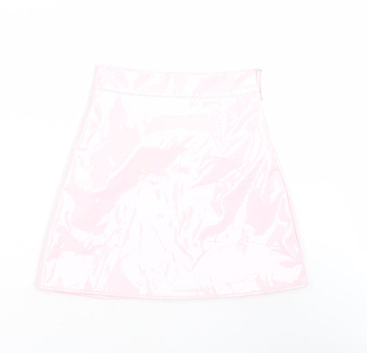 egrels Womens Pink  Polyester A-Line Skirt Size S