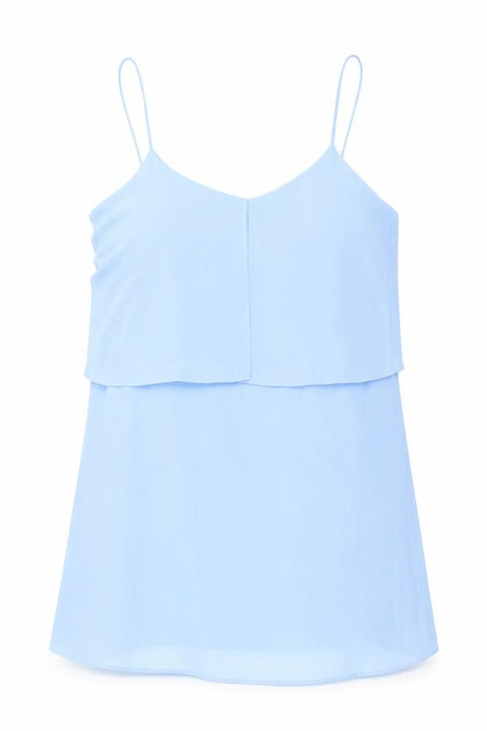 Mango Womens Blue  Polyester Camisole Blouse Size S V-Neck