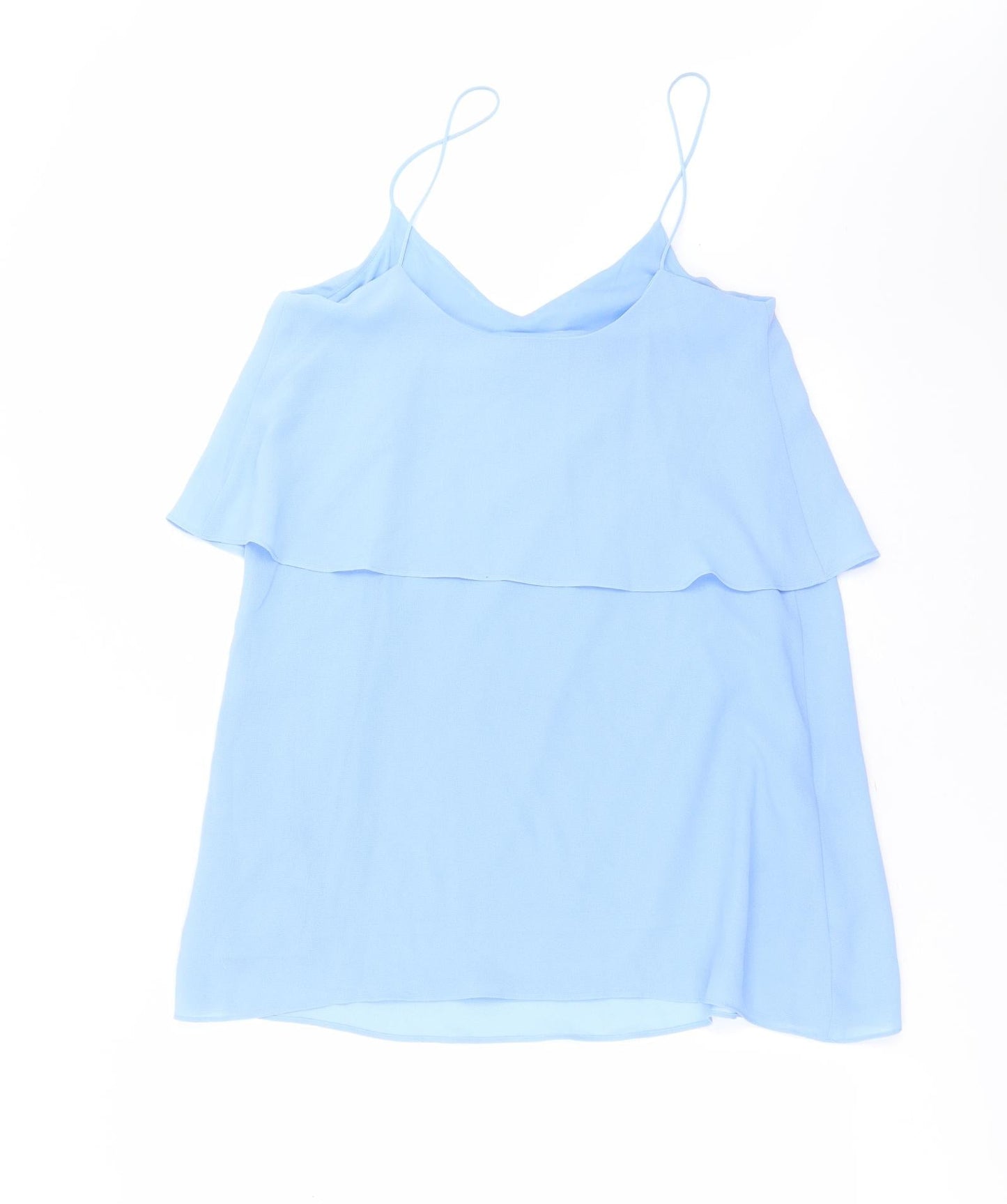 Mango Womens Blue  Polyester Camisole Blouse Size S V-Neck