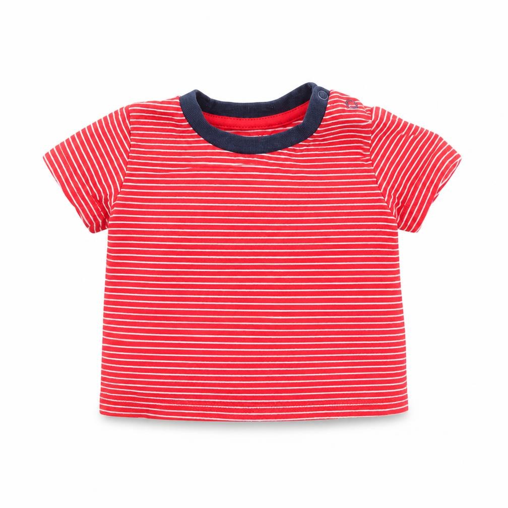 Early Days Baby Red Striped Cotton Basic T-Shirt Size 3-6 Months Round Neck