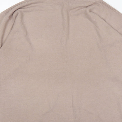 Preloved DE Mens Beige Mock Neck  Acrylic Pullover Jumper Size S - Label