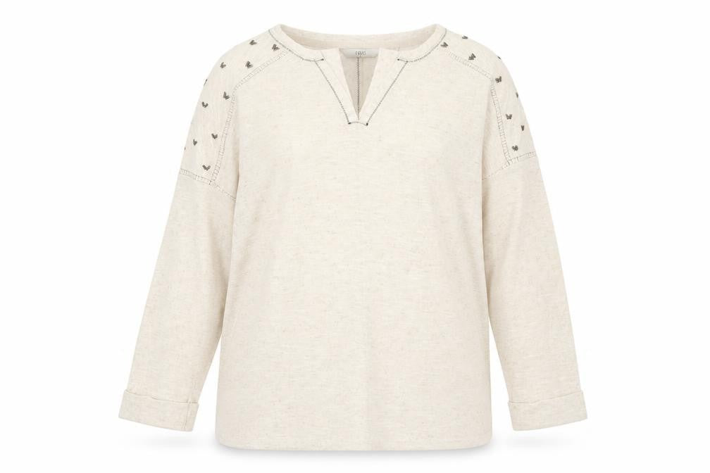 NEXT Womens Beige V-Neck  Polyester Pullover Jumper Size 18