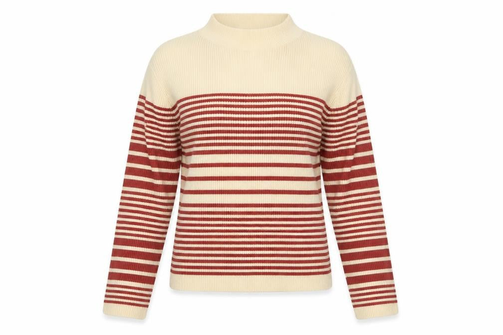 SheIn Womens Multicoloured Mock Neck Striped Nylon Pullover Jumper Size M