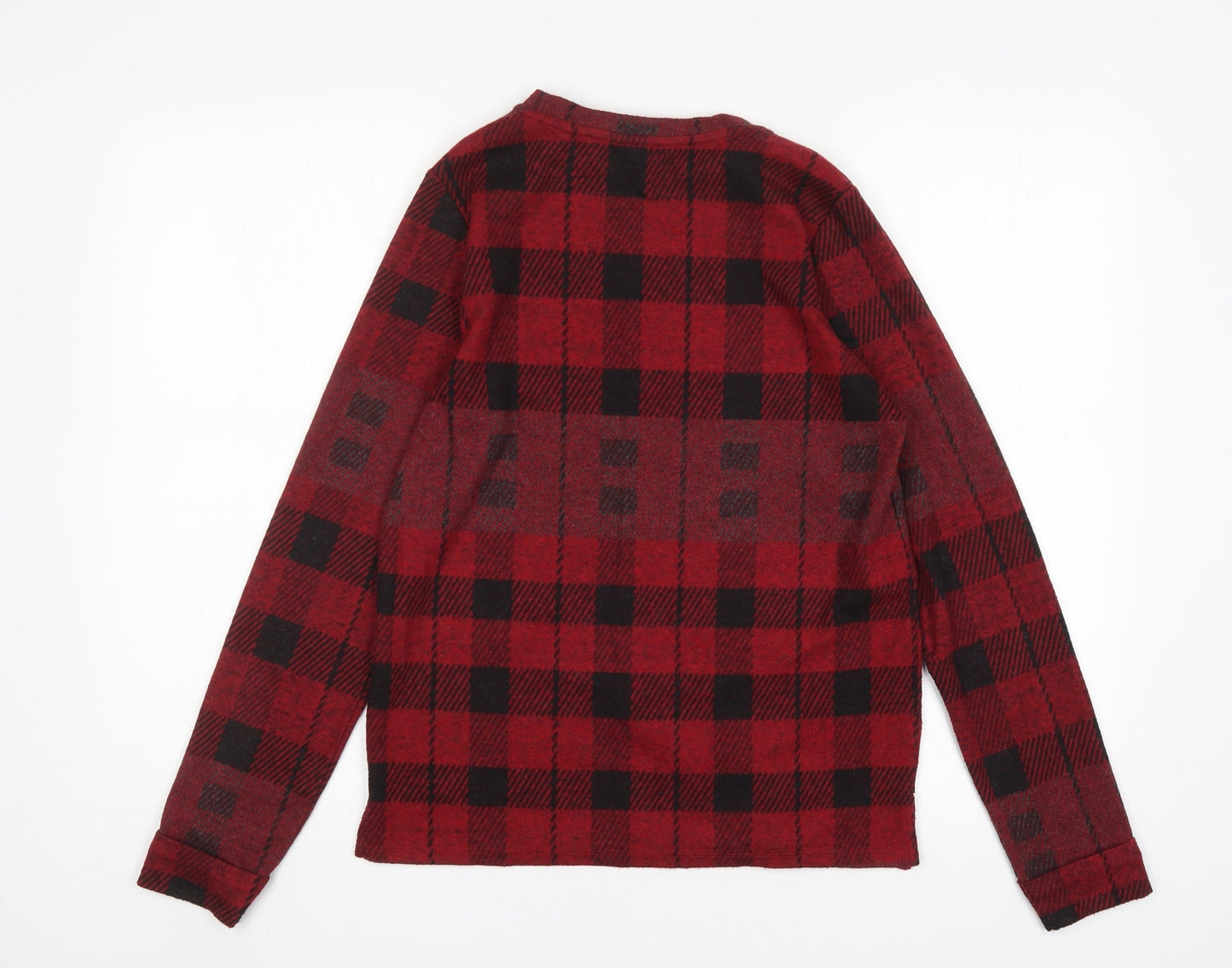 NEXT Womens Multicoloured Round Neck Check Polyester Pullover Jumper Size 8
