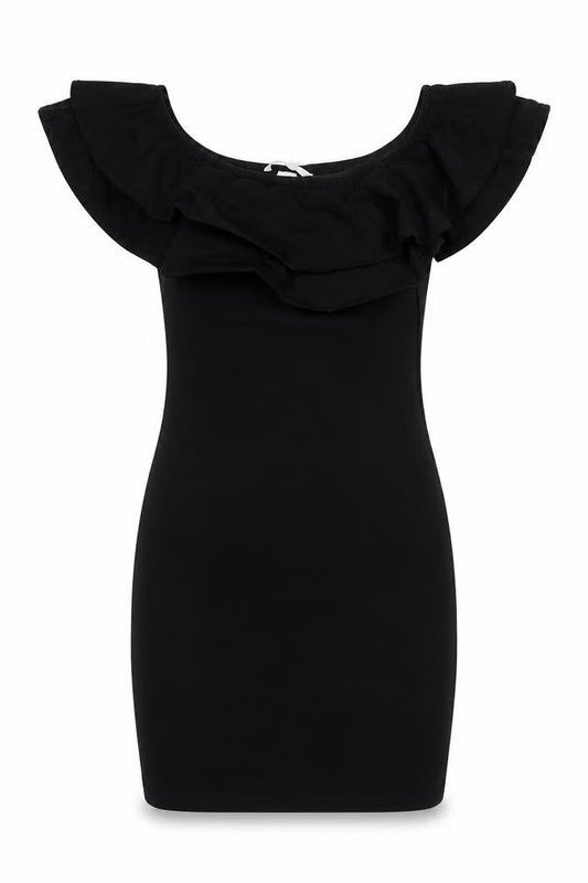 H&M Womens Black  Cotton Mini  Size S  Boat Neck
